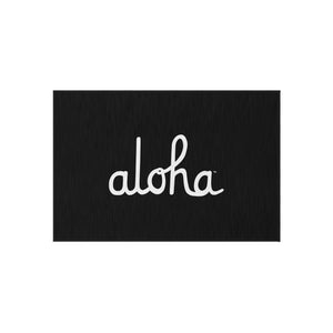 Classic Aloha Script Outdoor Rug