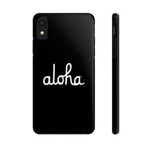 Classic Aloha Script Tough Phone Cases - Black