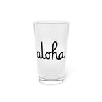 Classic Aloha Script Pint Glass, 16oz