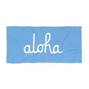 Classic Aloha Script Beach Towel