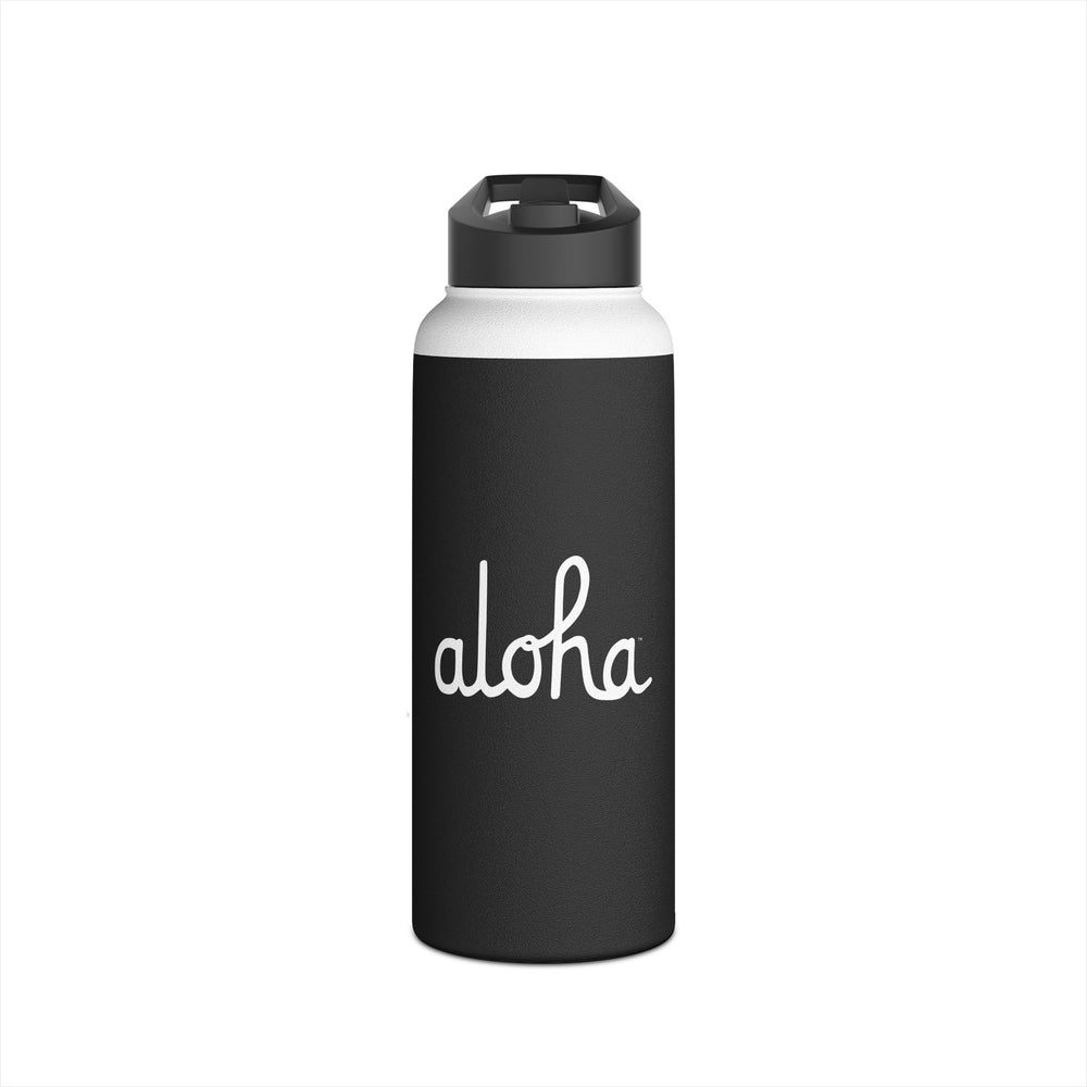 Aloha Script Stainless Steel Water Bottle, Standard Lid