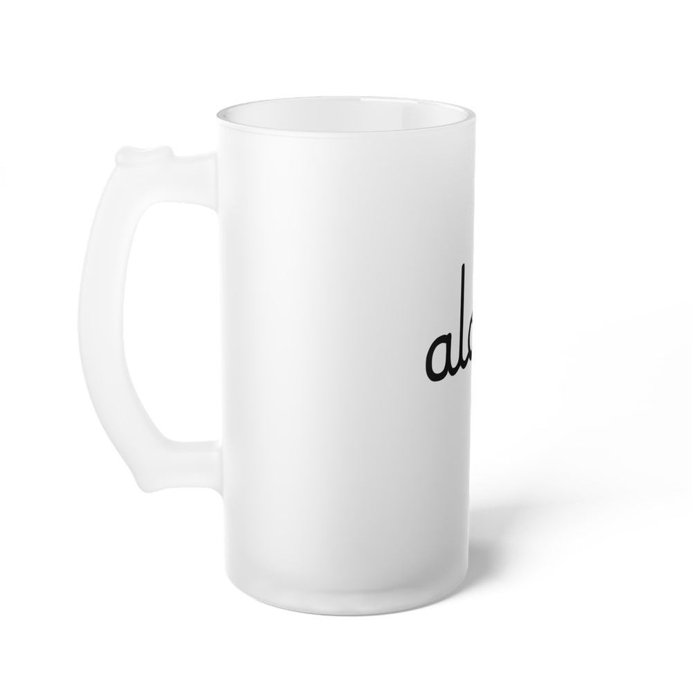 Classic Aloha Script Frosted Glass Beer Mug
