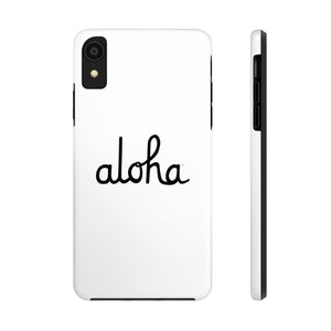 Classic Aloha Script Tough Phone Cases - White