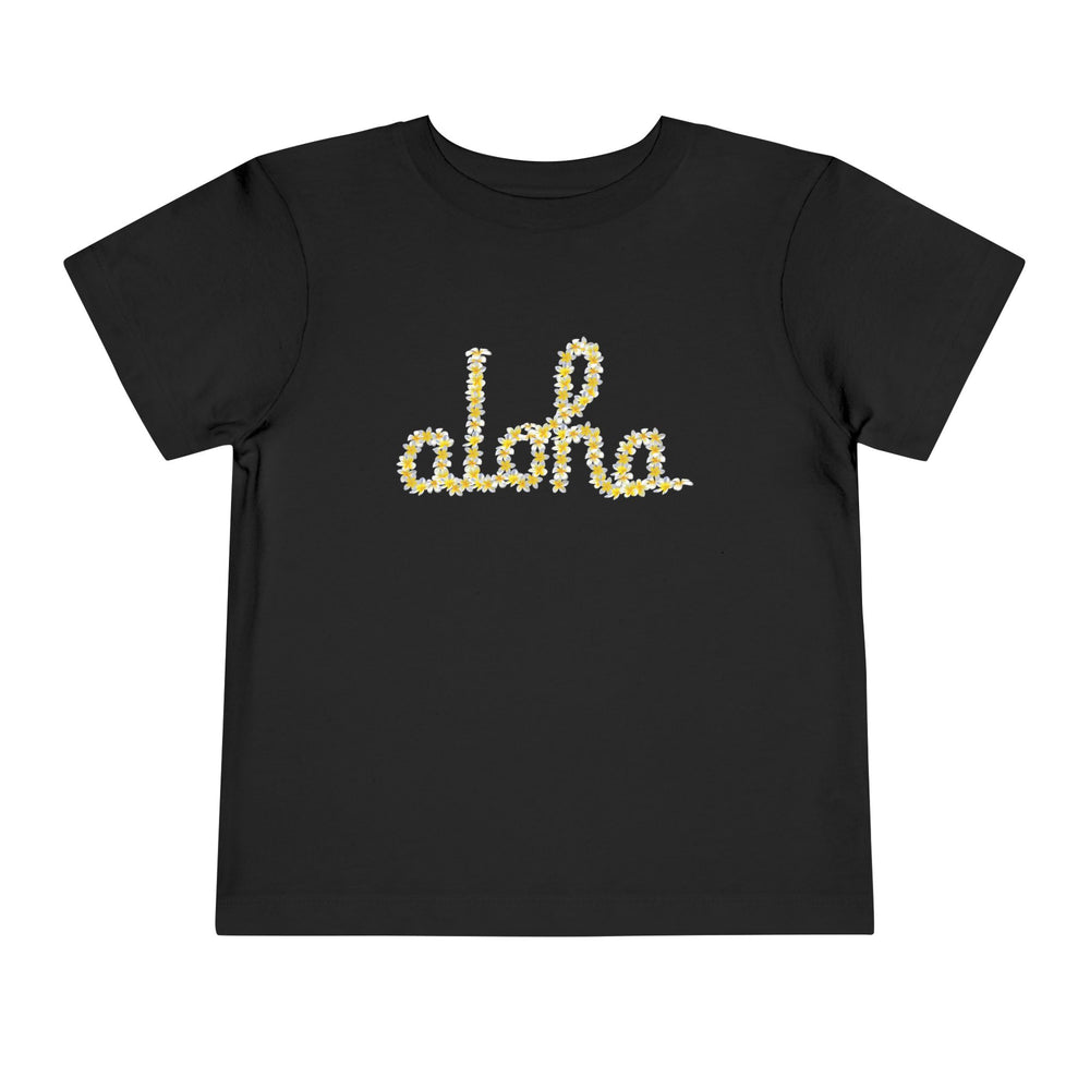 Aloha Script Plumeria Toddler Short Sleeve Tee