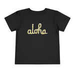 Aloha Script Plumeria Toddler Short Sleeve Tee